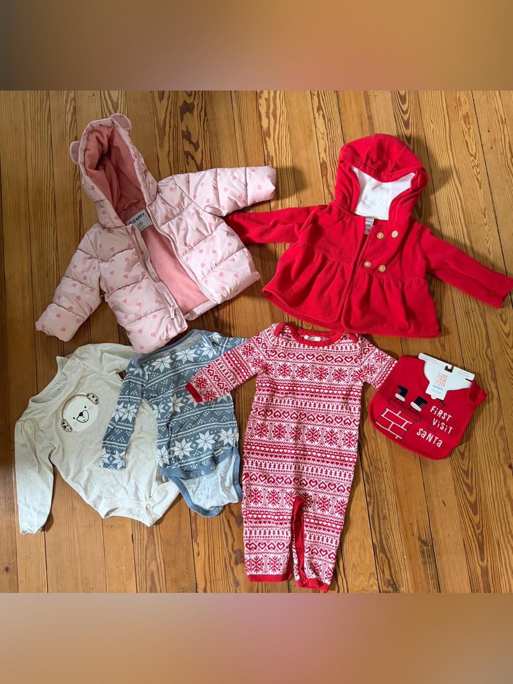 Baby Girl 6-9M Fall Winter Christmas Clothing Lot Old Navy Carter’s + Coat